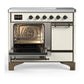 ILVE Majestic III 40-Inch Induction Range with 6 Induction Elements, 3.82 cu. ft. Oven, Antique White with Burnished Trim, Solid Door, UMDIB40QNR3AWB