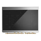 ILVE Majestic III 40-Inch Induction Range with 6 Induction Elements, 3.82 cu. ft. Oven, Antique White with Brass Trim, Solid Door, UMDIB40QNR3AWG