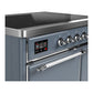 ILVE Majestic III 40-Inch Induction Range with 6 Induction Elements, 3.82 cu. ft. Oven, Blue Grey with Chrome Trim, Solid Door, UMDIB40QNR3BGC