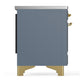 ILVE Majestic III 40-Inch Induction Range with 6 Induction Elements, 3.82 cu. ft. Oven, Blue Grey with Brass Trim, Solid Door, UMDIB40QNR3BGG