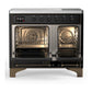 ILVE Majestic III 40-Inch Induction Range with 6 Induction Elements, 3.82 cu. ft. Oven, Glossy Black with Burnished Trim, Solid Door, UMDIB40QNR3BKB