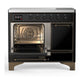 ILVE Majestic III 40-Inch Induction Range with 6 Induction Elements, 3.82 cu. ft. Oven, Glossy Black with Burnished Trim, Solid Door, UMDIB40QNR3BKB