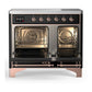 ILVE Majestic III 40-Inch Induction Range with 6 Induction Elements, 3.82 cu. ft. Oven, Glossy Black with Copper Trim, Solid Door, UMDIB40QNR3BKP