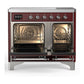 ILVE Majestic III 40-Inch Induction Range with 6 Induction Elements, 3.82 cu. ft. Oven, Burgundy with Chrome Trim, Solid Door, UMDIB40QNR3BUC