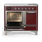 ILVE Majestic III 40-Inch Induction Range with 6 Induction Elements, 3.82 cu. ft. Oven, Burgundy with Chrome Trim, Solid Door, UMDIB40QNR3BUC