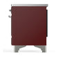 ILVE Majestic III 40-Inch Induction Range with 6 Induction Elements, 3.82 cu. ft. Oven, Burgundy with Chrome Trim, Solid Door, UMDIB40QNR3BUC
