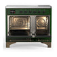 ILVE Majestic III 40-Inch Induction Range with 6 Induction Elements, 3.82 cu. ft. Oven, Emerald Green with Burnished Trim, Solid Door, UMDIB40QNR3EGB