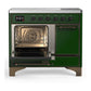 ILVE Majestic III 40-Inch Induction Range with 6 Induction Elements, 3.82 cu. ft. Oven, Emerald Green with Burnished Trim, Solid Door, UMDIB40QNR3EGB