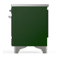 ILVE Majestic III 40-Inch Induction Range with 6 Induction Elements, 3.82 cu. ft. Oven, Emerald Green with Chrome Trim, Solid Door, UMDIB40QNR3EGC