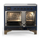 ILVE Majestic III 40-Inch Induction Range with 6 Induction Elements, 3.82 cu. ft. Oven, Mightnight Blue with Burnished Trim, Solid Door, UMDIB40QNR3MBB