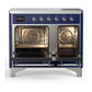 ILVE Majestic III 40-Inch Induction Range with 6 Induction Elements, 3.82 cu. ft. Oven, Mightnight Blue with Chrome Trim, Solid Door, UMDIB40QNR3MBC