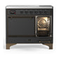ILVE Majestic III 40-Inch Induction Range with 6 Induction Elements, 3.82 cu. ft. Oven, Matte Graphite with Burnished Trim, Solid Door, UMDIB40QNR3MGB