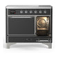 ILVE Majestic III 40-Inch Induction Range with 6 Induction Elements, 3.82 cu. ft. Oven, Matte Graphite with Chrome Trim, Solid Door, UMDIB40QNR3MGC
