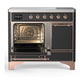 ILVE Majestic III 40-Inch Induction Range with 6 Induction Elements, 3.82 cu. ft. Oven, Matte Graphite with Copper Trim, Solid Door, UMDIB40QNR3MGP
