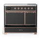 ILVE Majestic III 40-Inch Induction Range with 6 Induction Elements, 3.82 cu. ft. Oven, Matte Graphite with Copper Trim, Solid Door, UMDIB40QNR3MGP