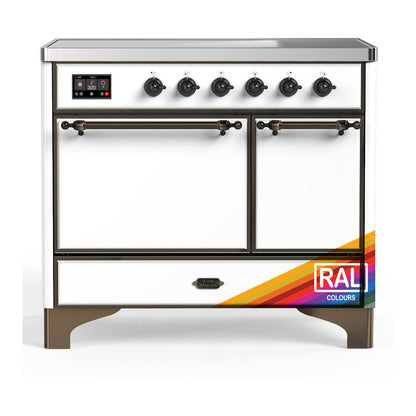 ILVE Majestic III 40-Inch Induction Range with 6 Induction Elements, 3.82 cu. ft. Oven, RAL with Burnished Trim, Solid Door, UMDIB40QNR3RAB