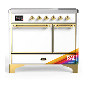 ILVE Majestic III 40-Inch Induction Range with 6 Induction Elements, 3.82 cu. ft. Oven, RAL with Brass Trim, Solid Door, UMDIB40QNR3RAG