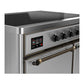 ILVE Majestic III 40-Inch Induction Range with 6 Induction Elements, 3.82 cu. ft. Oven, Stainless Steel with Burnished Trim, Solid Door, UMDIB40QNR3SSB