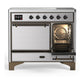 ILVE Majestic III 40-Inch Induction Range with 6 Induction Elements, 3.82 cu. ft. Oven, Stainless Steel with Burnished Trim, Solid Door, UMDIB40QNR3SSB