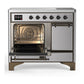 ILVE Majestic III 40-Inch Induction Range with 6 Induction Elements, 3.82 cu. ft. Oven, Stainless Steel with Burnished Trim, Solid Door, UMDIB40QNR3SSB