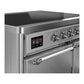 ILVE Majestic III 40-Inch Induction Range with 6 Induction Elements, 3.82 cu. ft. Oven, Stainless Steel with Chrome Trim, Solid Door, UMDIB40QNR3SSC