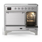 ILVE Majestic III 40-Inch Induction Range with 6 Induction Elements, 3.82 cu. ft. Oven, Stainless Steel with Chrome Trim, Solid Door, UMDIB40QNR3SSC