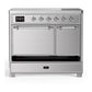 ILVE Majestic III 40-Inch Induction Range with 6 Induction Elements, 3.82 cu. ft. Oven, Stainless Steel with Chrome Trim, Solid Door, UMDIB40QNR3SSC