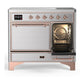 ILVE Majestic III 40-Inch Induction Range with 6 Induction Elements, 3.82 cu. ft. Oven, Stainless Steel with Copper Trim, Solid Door, UMDIB40QNR3SSP