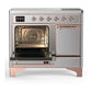 ILVE Majestic III 40-Inch Induction Range with 6 Induction Elements, 3.82 cu. ft. Oven, Stainless Steel with Copper Trim, Solid Door, UMDIB40QNR3SSP