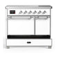 ILVE Majestic III 40-Inch Induction Range with 6 Induction Elements, 3.82 cu. ft. Oven, White with Chrome Trim, Solid Door, UMDIB40QNR3WHC