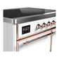 ILVE Majestic III 40-Inch Induction Range with 6 Induction Elements, 3.82 cu. ft. Oven, White with Copper Trim, Solid Door, UMDIB40QNR3WHP