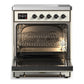 ILVE Majestic III 30-Inch Induction Range with 4 Induction Elements, 4 cu. ft. Oven, Antique White with Burnished Trim, Triple Glass Door, UMIB30NR3AWB
