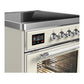 ILVE Majestic III 30-Inch Induction Range with 4 Induction Elements, 4 cu. ft. Oven, Antique White with Chrome Trim, Triple Glass Door, UMIB30NR3AWC
