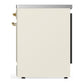 ILVE Majestic III 30-Inch Induction Range with 4 Induction Elements, 4 cu. ft. Oven, Antique White with Brass Trim, Triple Glass Door, UMIB30NR3AWG