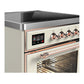 ILVE Majestic III 30-Inch Induction Range with 4 Induction Elements, 4 cu. ft. Oven, Antique White with Copper Trim, Triple Glass Door, UMIB30NR3AWP