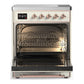 ILVE Majestic III 30-Inch Induction Range with 4 Induction Elements, 4 cu. ft. Oven, Antique White with Copper Trim, Triple Glass Door, UMIB30NR3AWP