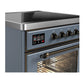 ILVE Majestic III 30-Inch Induction Range with 4 Induction Elements, 4 cu. ft. Oven, Blue Grey with Burnished Trim, Triple Glass Door, UMIB30NR3BGB