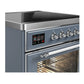 ILVE Majestic III 30-Inch Induction Range with 4 Induction Elements, 4 cu. ft. Oven, Blue Grey with Chrome Trim, Triple Glass Door, UMIB30NR3BGC