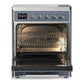 ILVE Majestic III 30-Inch Induction Range with 4 Induction Elements, 4 cu. ft. Oven, Blue Grey with Chrome Trim, Triple Glass Door, UMIB30NR3BGC