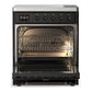 ILVE Majestic III 30-Inch Induction Range with 4 Induction Elements, 4 cu. ft. Oven, Glossy Black with Burnished Trim, Triple Glass Door, UMIB30NR3BKB
