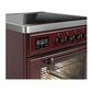 ILVE Majestic III 30-Inch Induction Range with 4 Induction Elements, 4 cu. ft. Oven, Burgundy with Burnished Trim, Triple Glass Door, UMIB30NR3BUB