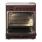 ILVE Majestic III 30-Inch Induction Range with 4 Induction Elements, 4 cu. ft. Oven, Burgundy with Burnished Trim, Triple Glass Door, UMIB30NR3BUB