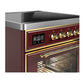 ILVE Majestic III 30-Inch Induction Range with 4 Induction Elements, 4 cu. ft. Oven, Burgundy with Brass Trim, Triple Glass Door, UMIB30NR3BUG