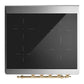 ILVE Majestic III 30-Inch Induction Range with 4 Induction Elements, 4 cu. ft. Oven, Burgundy with Brass Trim, Triple Glass Door, UMIB30NR3BUG