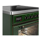ILVE Majestic III 30-Inch Induction Range with 4 Induction Elements, 4 cu. ft. Oven, Emerald Green with Burnished Trim, Triple Glass Door, UMIB30NR3EGB