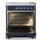ILVE Majestic III 30-Inch Induction Range with 4 Induction Elements, 4 cu. ft. Oven, Mightnight Blue with Chrome Trim, Triple Glass Door, UMIB30NR3MBC