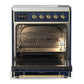 ILVE Majestic III 30-Inch Induction Range with 4 Induction Elements, 4 cu. ft. Oven, Mightnight Blue with Brass Trim, Triple Glass Door, UMIB30NR3MBG