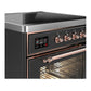 ILVE Majestic III 30-Inch Induction Range with 4 Induction Elements, 4 cu. ft. Oven, Matte Graphite with Copper Trim, Triple Glass Door, UMIB30NR3MGP