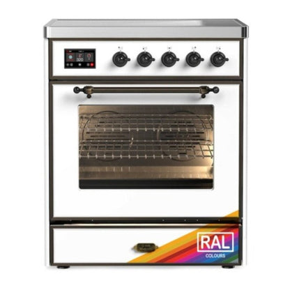 ILVE Majestic III 30-Inch Induction Range with 4 Induction Elements, 4 cu. ft. Oven, RAL with Burnished Trim, Triple Glass Door, UMIB30NR3RAB