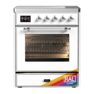 ILVE Majestic III 30-Inch Induction Range with 4 Induction Elements, 4 cu. ft. Oven, RAL with Chrome Trim, Triple Glass Door, UMIB30NR3RAC